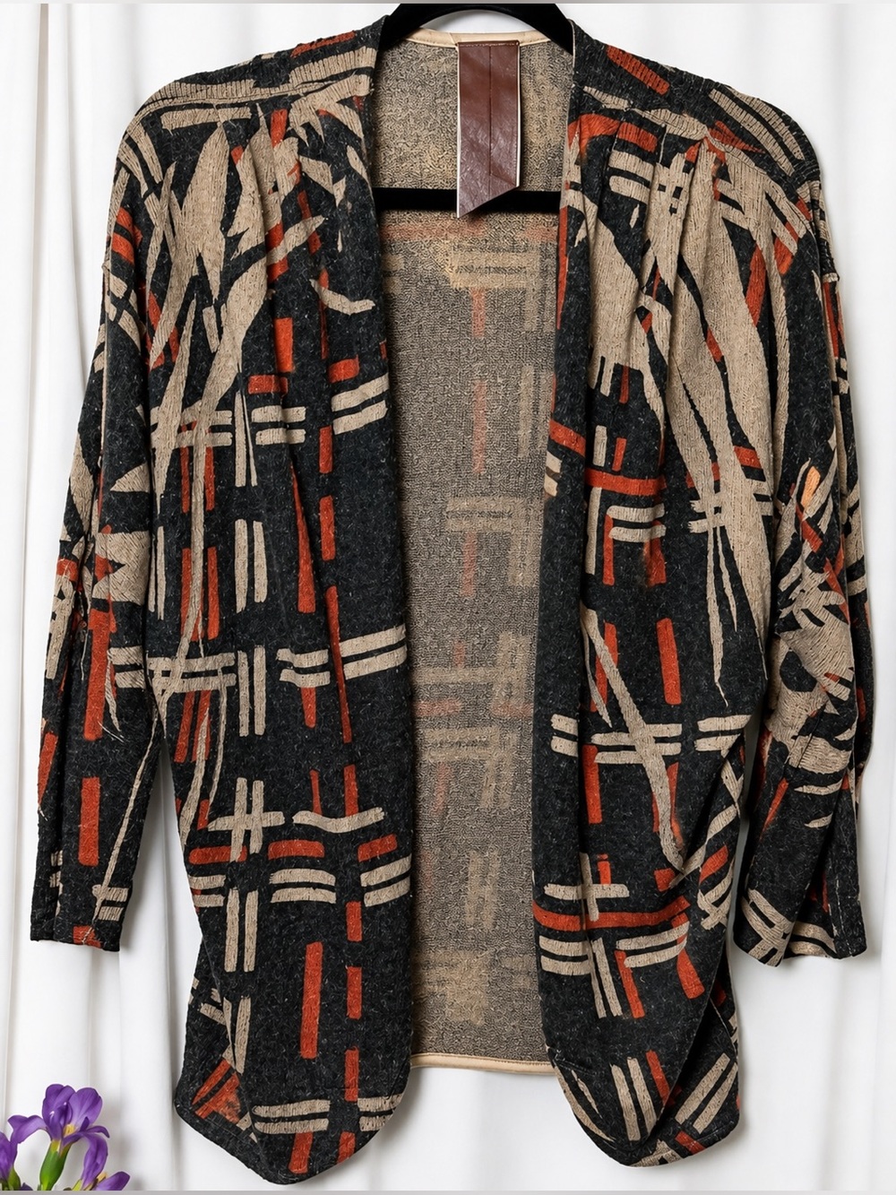 Moon Collection Stylish Women's Patterned Cardigan Size XL